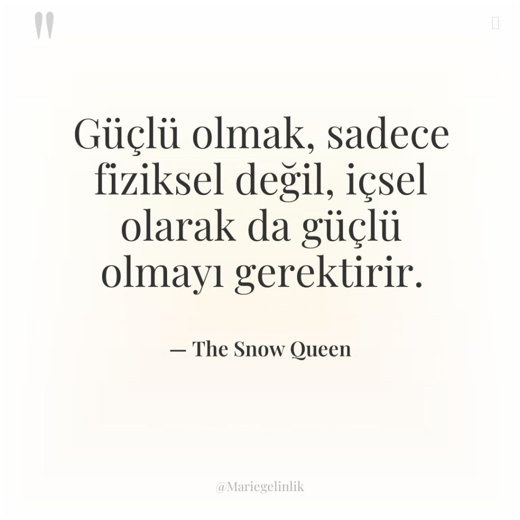 Güçlü olmak, sadece fiziksel değil, içsel olarak da güçlü olmayı…