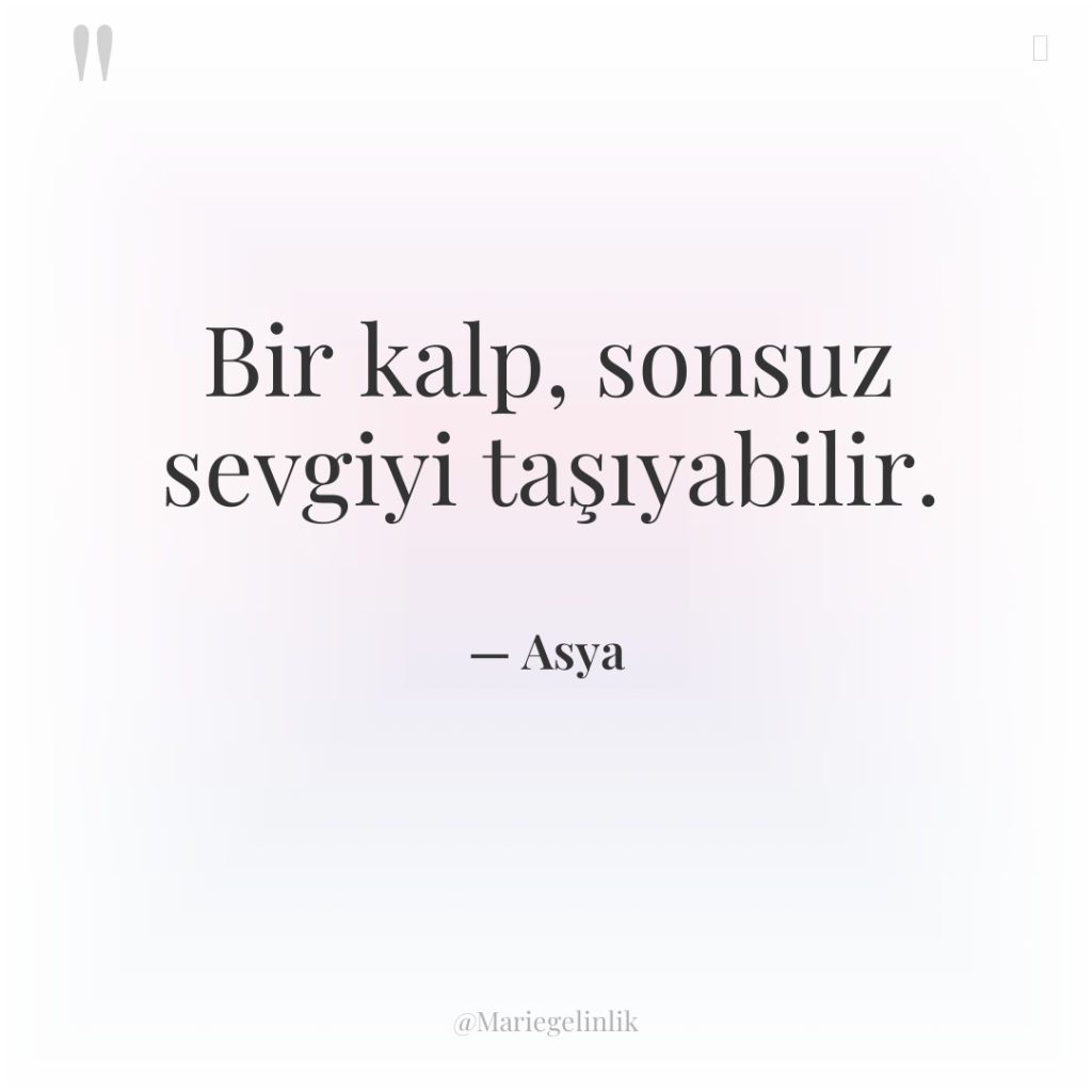 Bir kalp, sonsuz sevgiyi taşıyabilir.