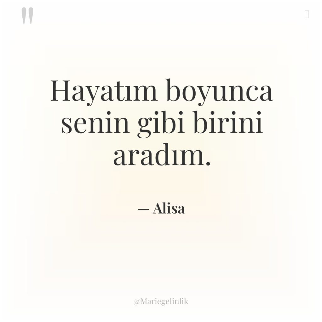 Hayatım boyunca senin gibi birini aradım.