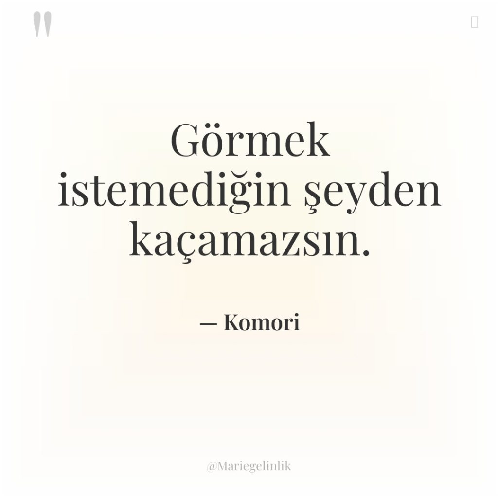 Görmek istemediğin şeyden kaçamazsın.