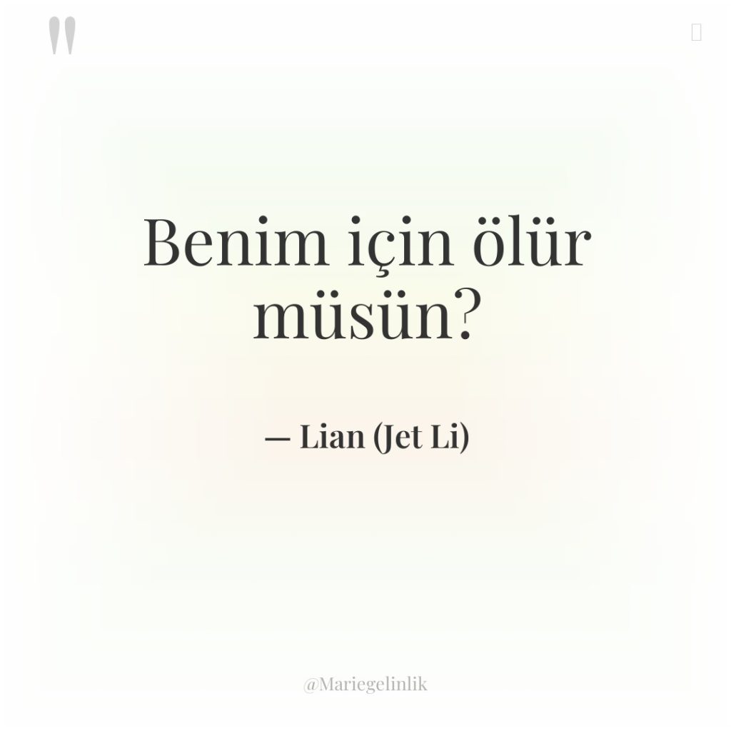 Benim için ölür müsün?