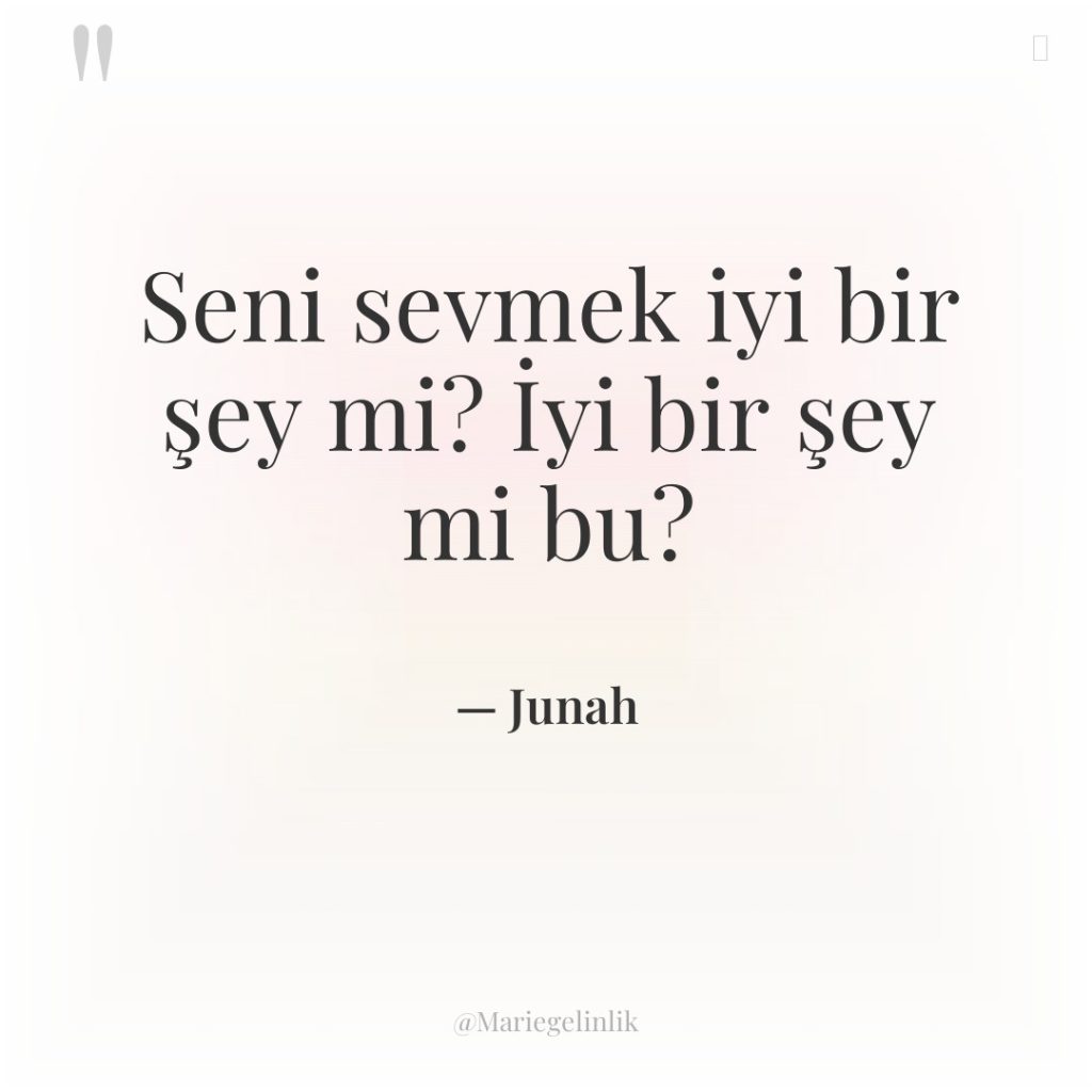 Seni sevmek iyi bir şey mi? İyi bir şey mi…
