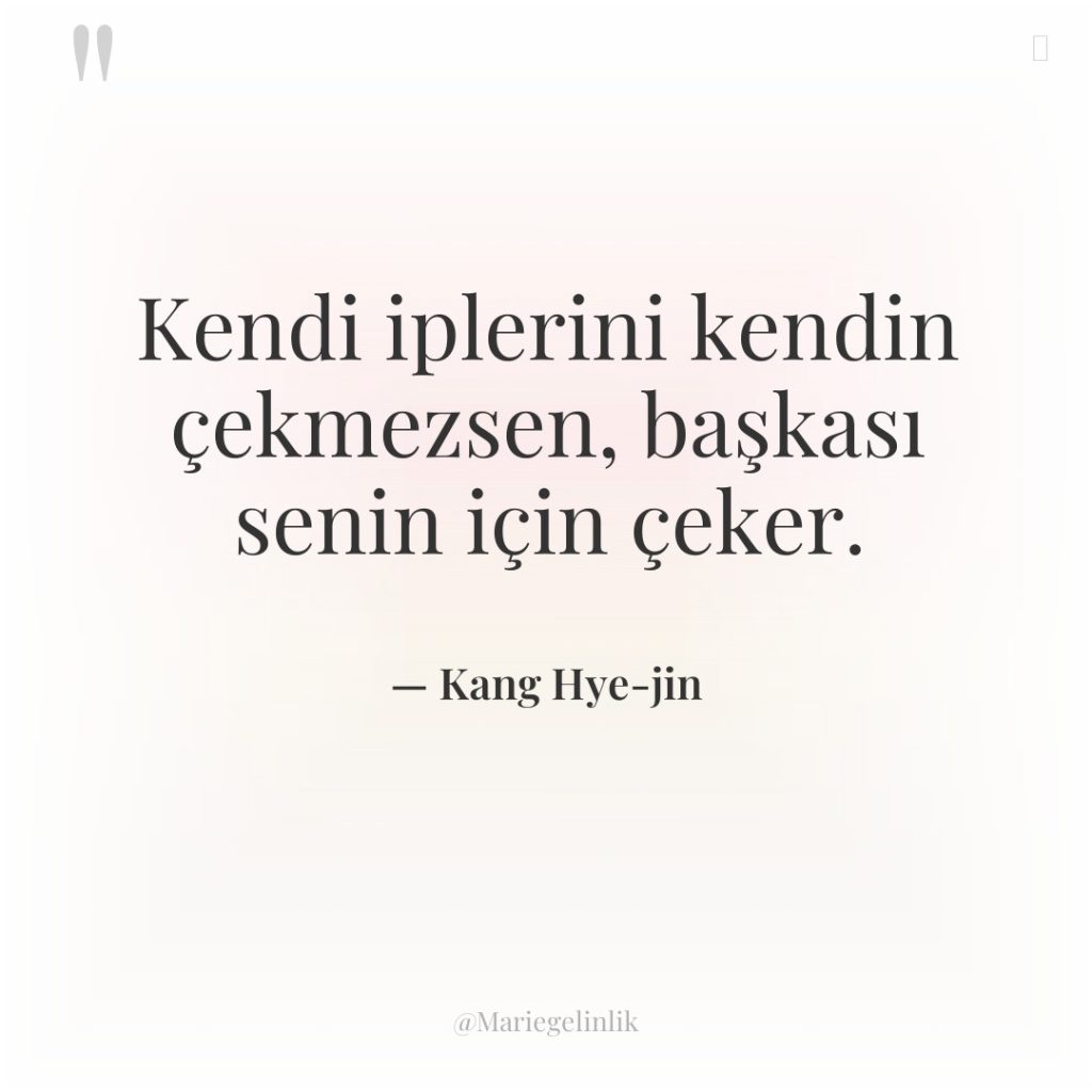 Kendi iplerini kendin çekmezsen, başkası senin için çeker.