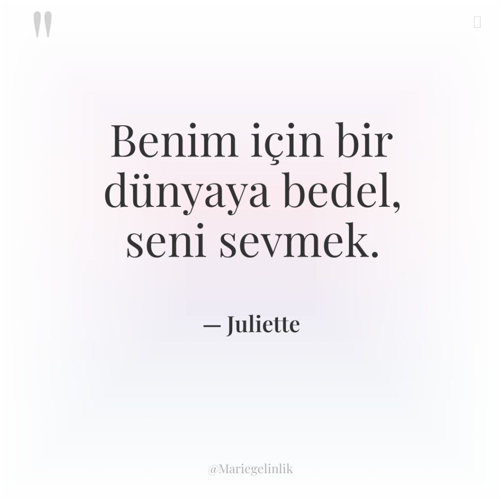 Benim için bir dünyaya bedel, seni sevmek.