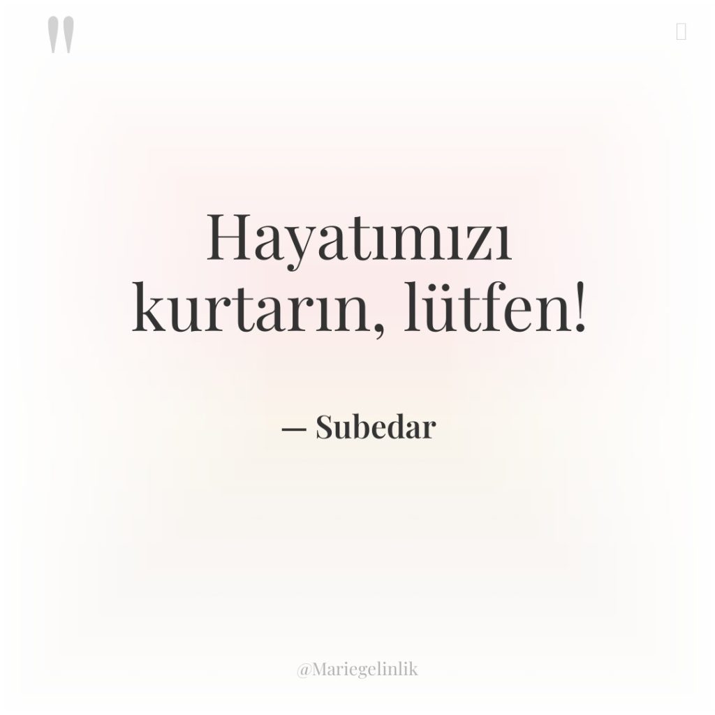 Hayatımızı kurtarın, lütfen!