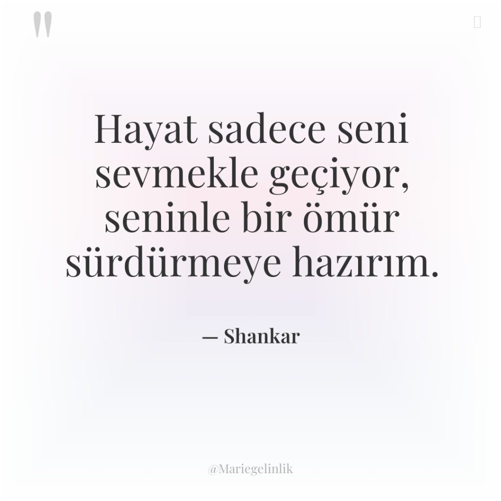 Hayat sadece seni sevmekle geçiyor, seninle bir ömür sürdürmeye hazırım.