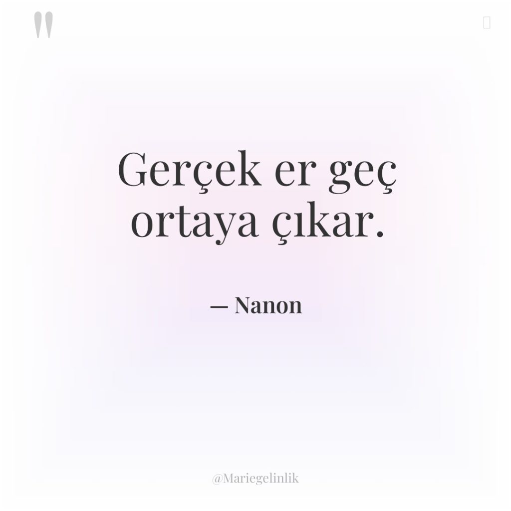 Gerçek er geç ortaya çıkar.