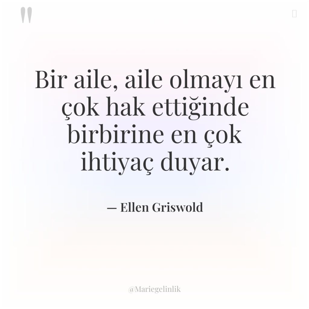 Bir aile, aile olmayı en çok hak ettiğinde birbirine en…