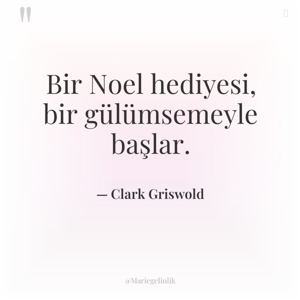 Bir Noel hediyesi, bir gülümsemeyle başlar.