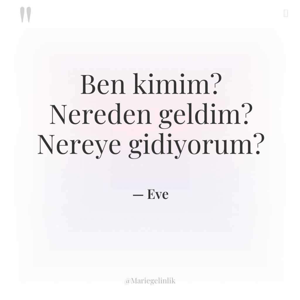 Ben kimim? Nereden geldim? Nereye gidiyorum?