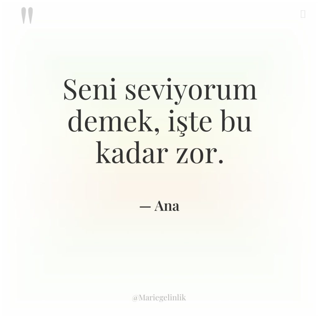 Seni seviyorum demek, işte bu kadar zor.