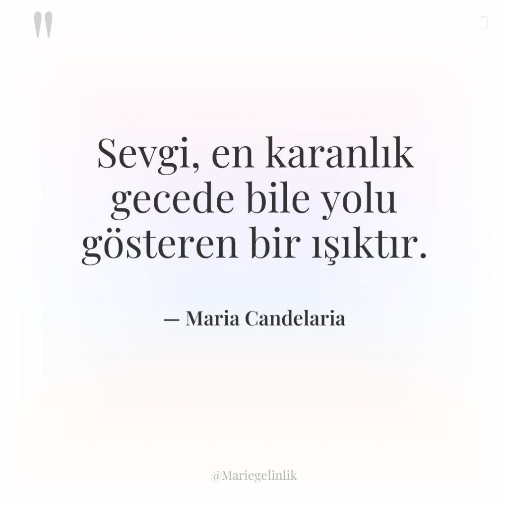 Sevgi, en karanlık gecede bile yolu gösteren bir ışıktır.