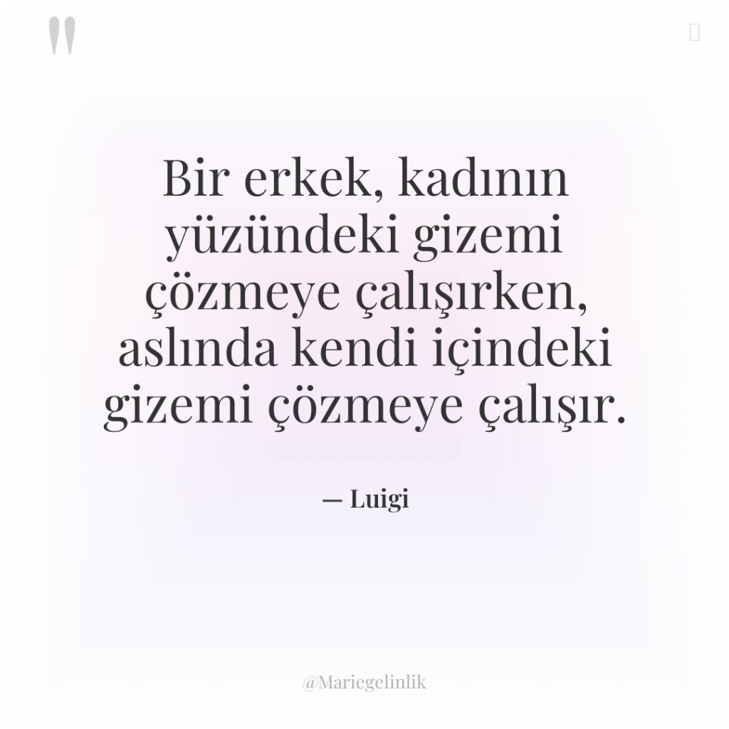 Bir erkek, kadının yüzündeki gizemi çözmeye çalışırken, aslında kendi içindeki…