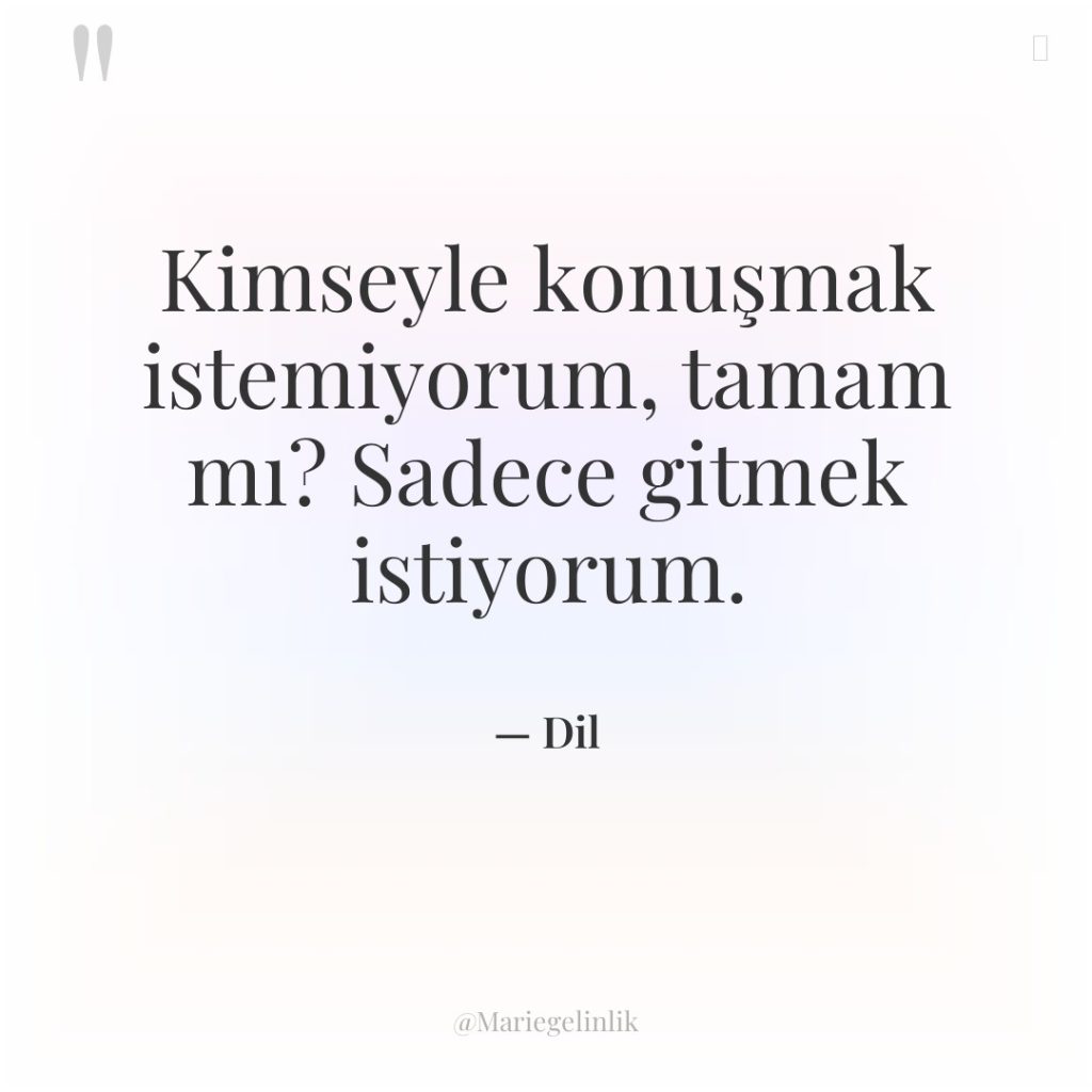 Kimseyle konuşmak istemiyorum, tamam mı? Sadece gitmek istiyorum.