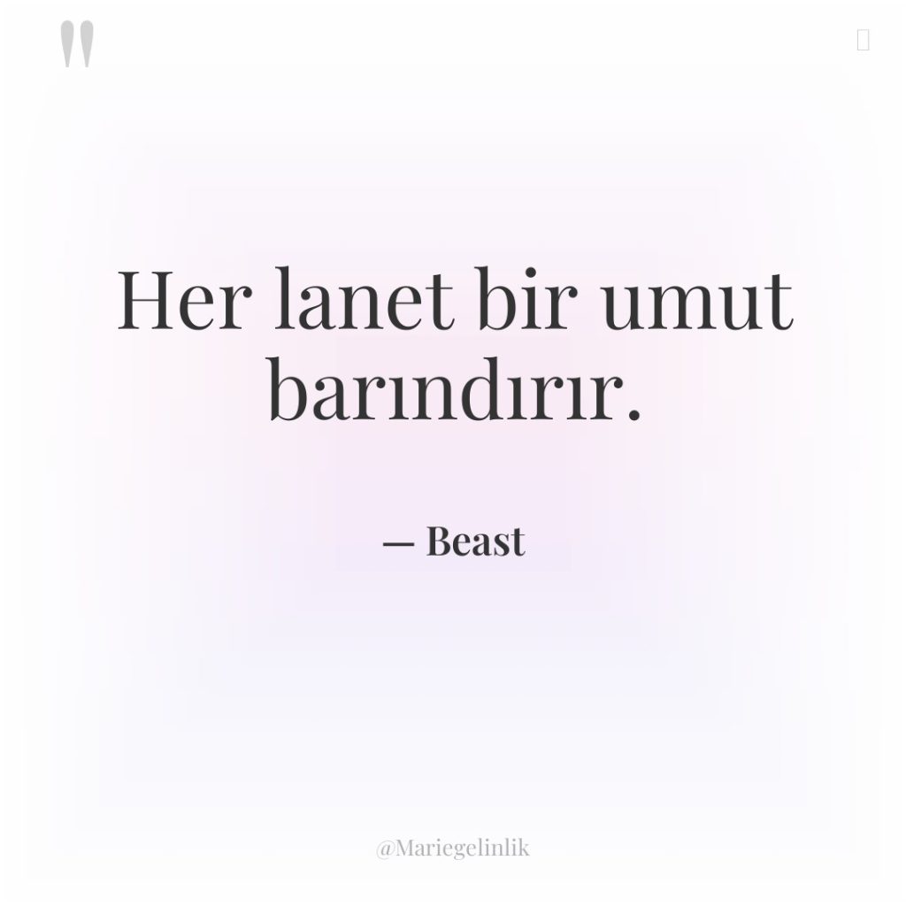 Her lanet bir umut barındırır.