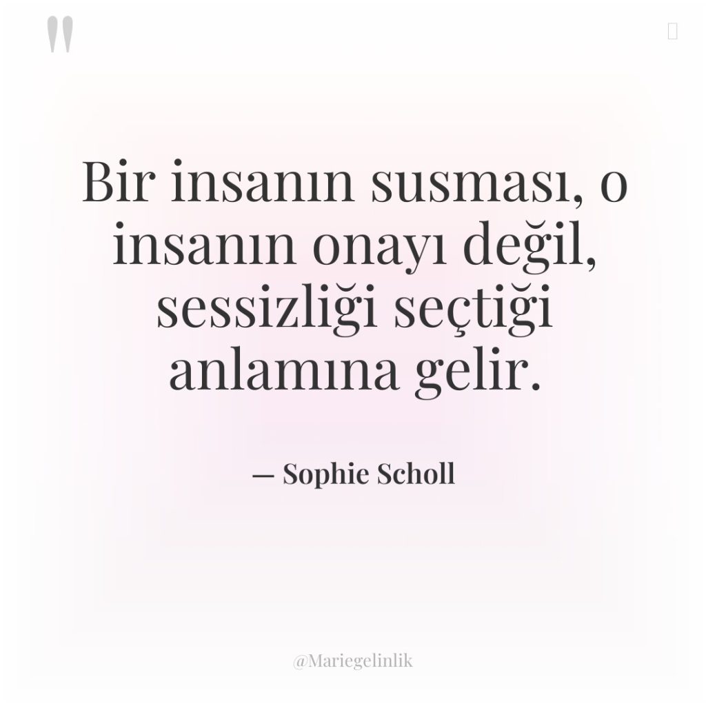 Bir insanın susması, o insanın onayı değil, sessizliği seçtiği anlamına…