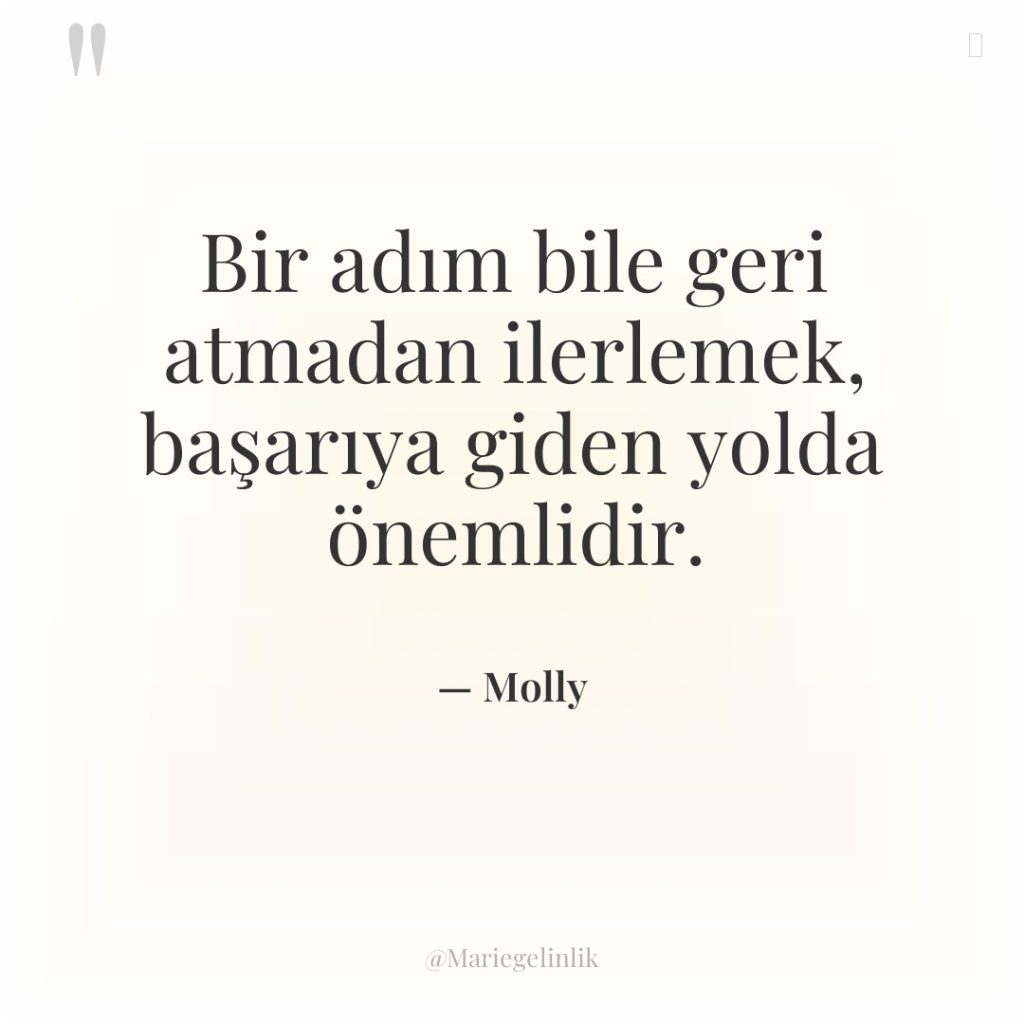 Bir adım bile geri atmadan ilerlemek, başarıya giden yolda önemlidir.