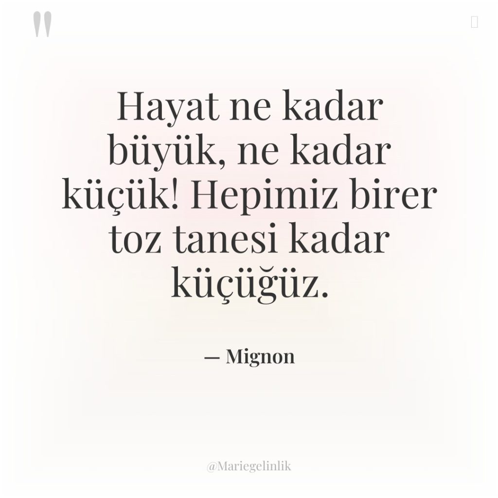 Hayat ne kadar büyük, ne kadar küçük! Hepimiz birer toz…