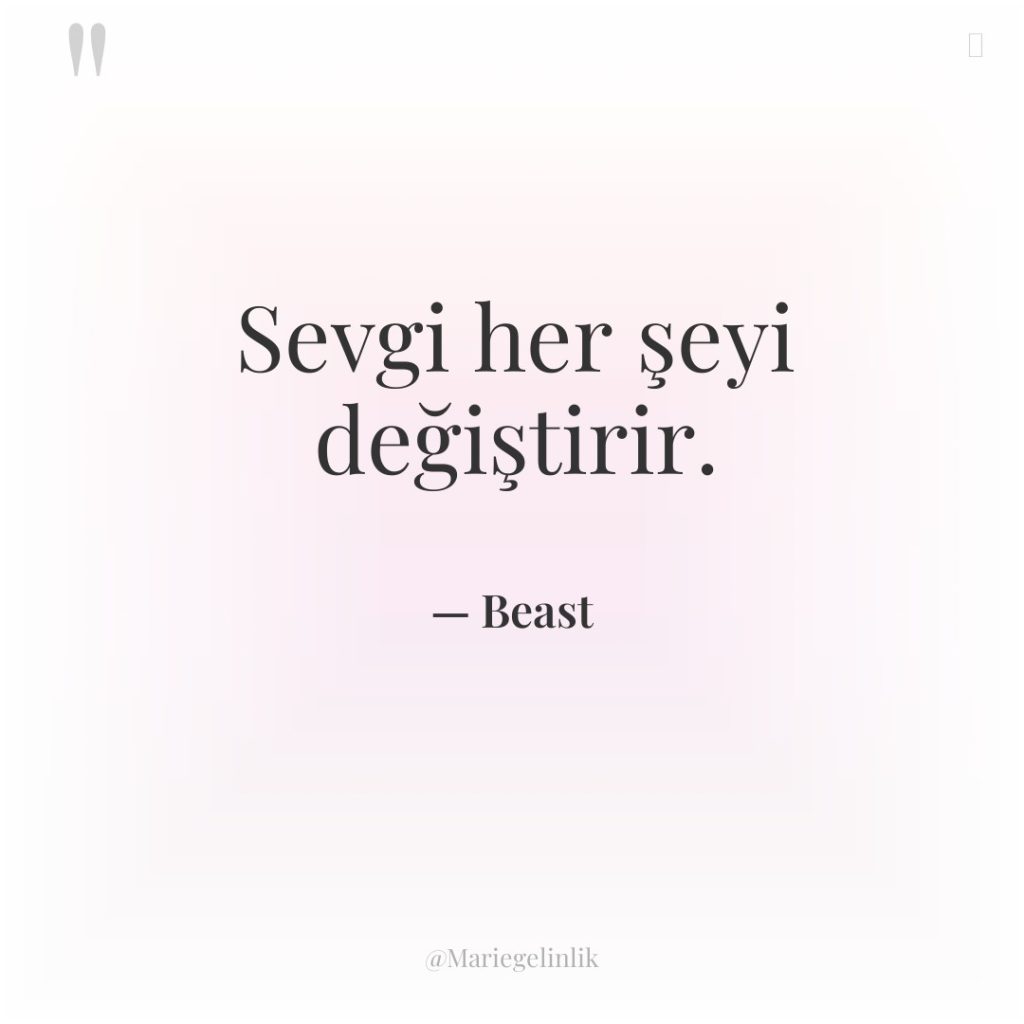 Sevgi her şeyi değiştirir.
