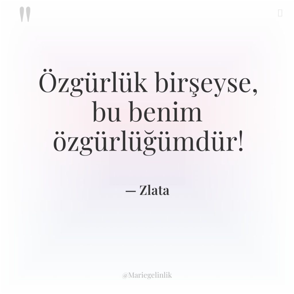 Özgürlük birşeyse, bu benim özgürlüğümdür!