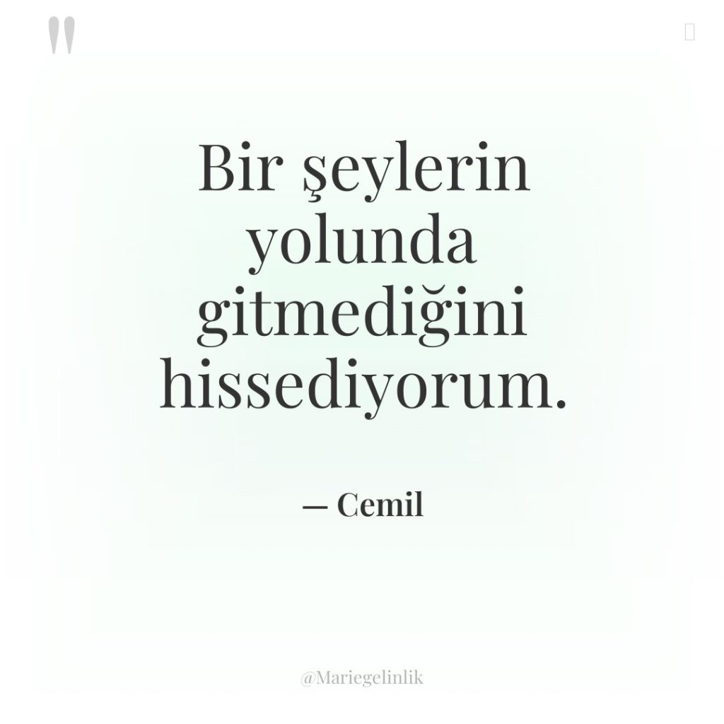 Bir şeylerin yolunda gitmediğini hissediyorum.