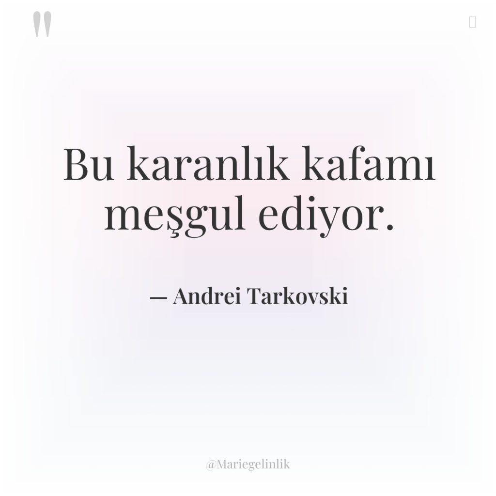 Bu karanlık kafamı meşgul ediyor.