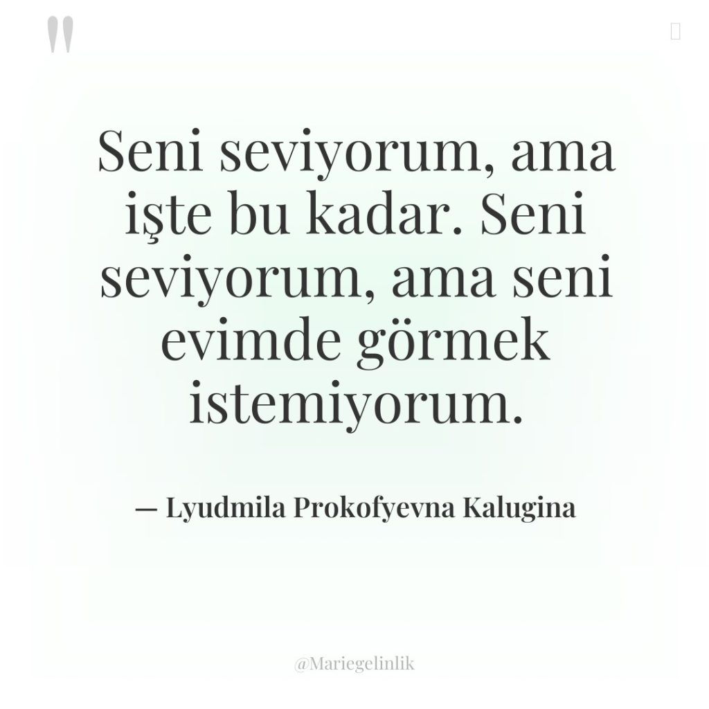 Seni seviyorum, ama işte bu kadar. Seni seviyorum, ama seni…