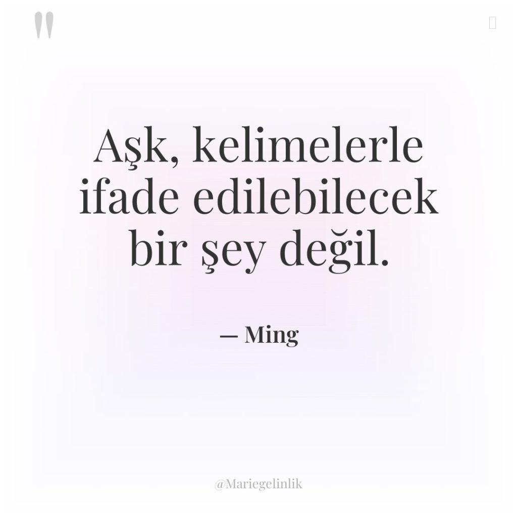 Aşk, kelimelerle ifade edilebilecek bir şey değil.