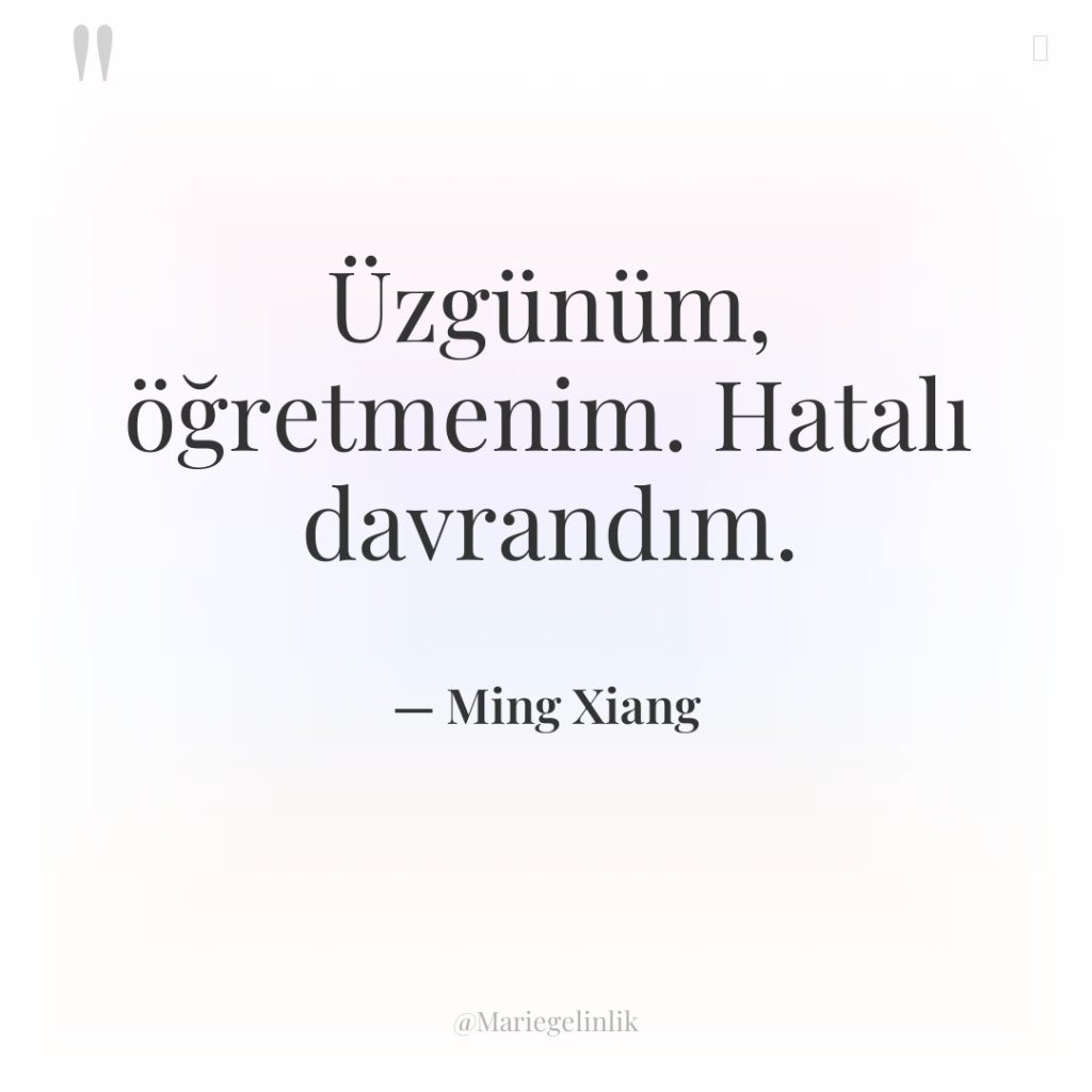 Üzgünüm, öğretmenim. Hatalı davrandım.
