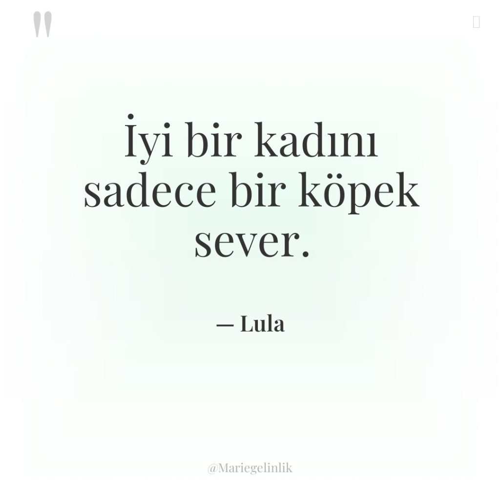 İyi bir kadını sadece bir köpek sever.