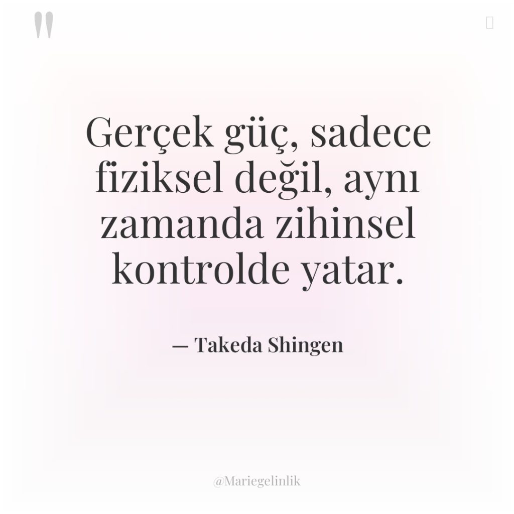 Gerçek güç, sadece fiziksel değil, aynı zamanda zihinsel kontrolde yatar.