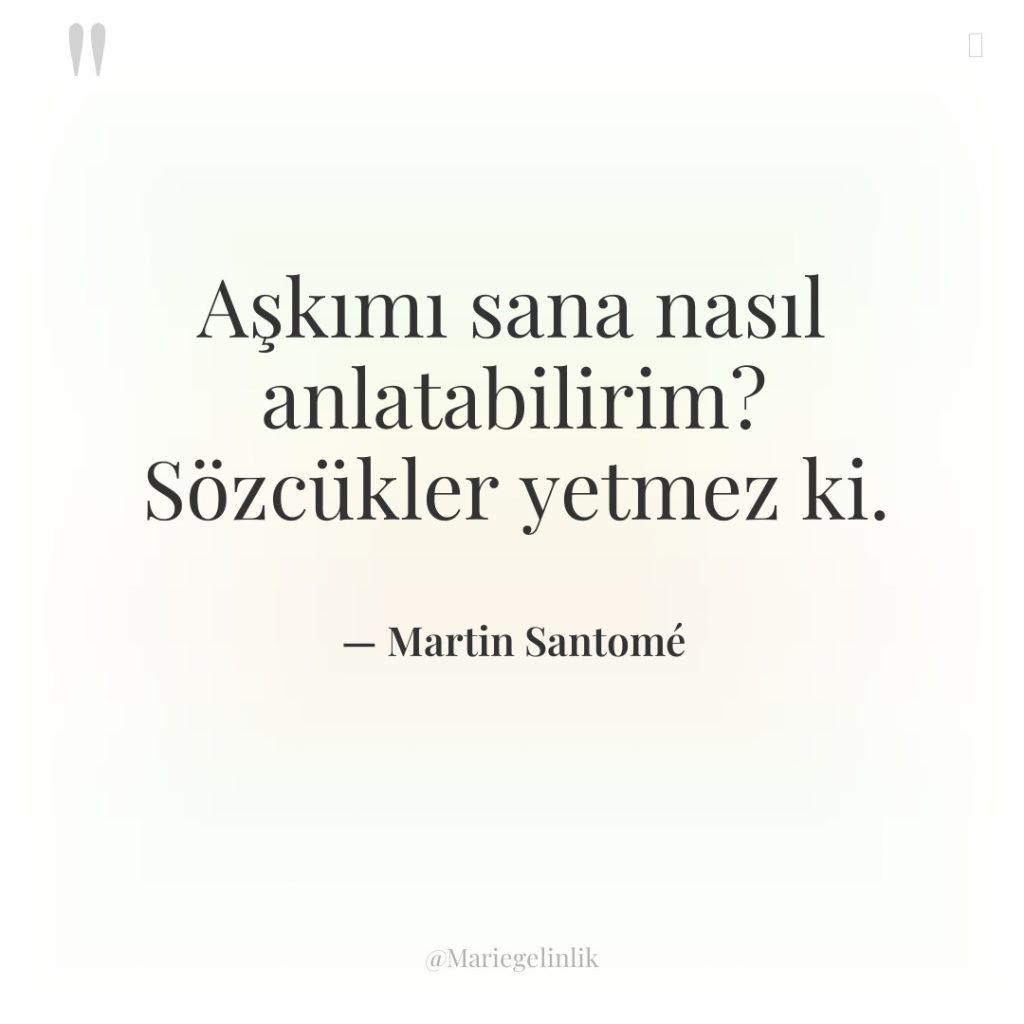 Aşkımı sana nasıl anlatabilirim? Sözcükler yetmez ki.