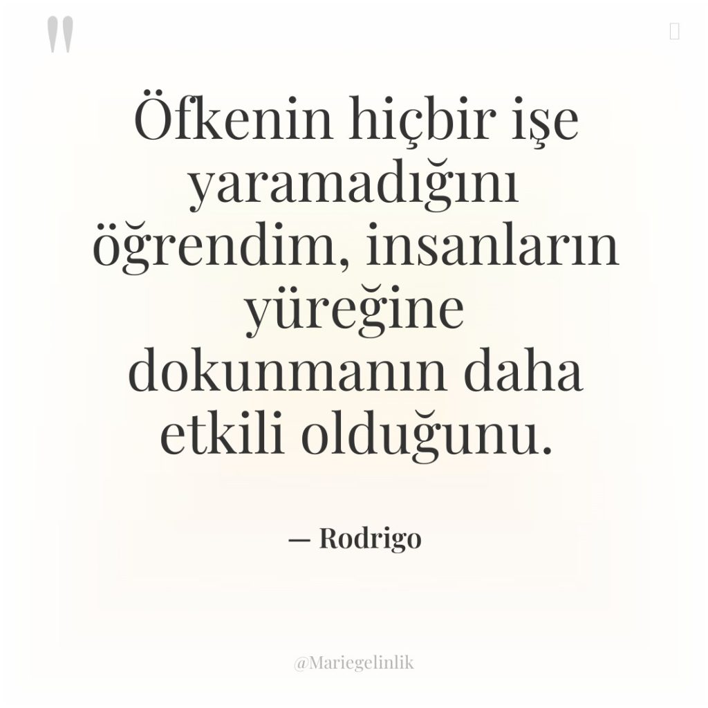Öfkenin hiçbir işe yaramadığını öğrendim, insanların yüreğine dokunmanın daha etkili…