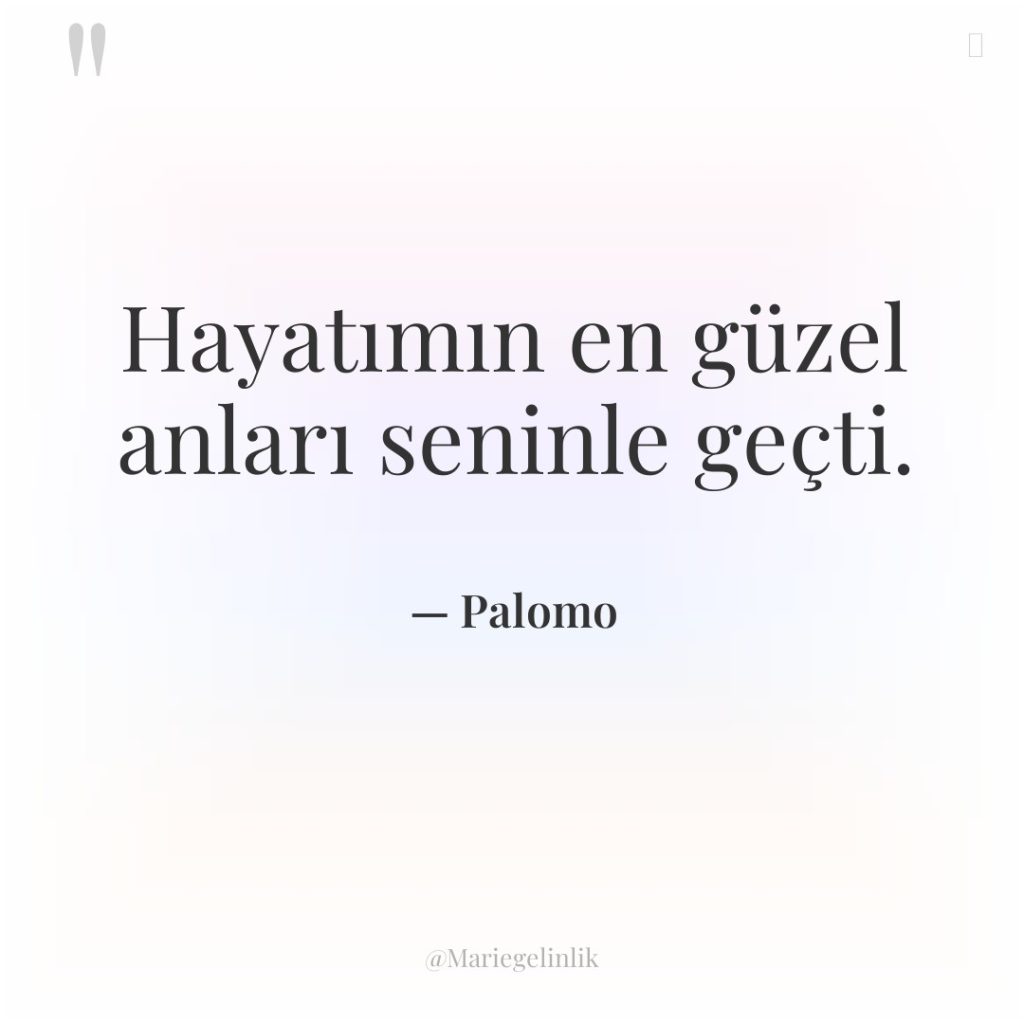 Hayatımın en güzel anları seninle geçti.