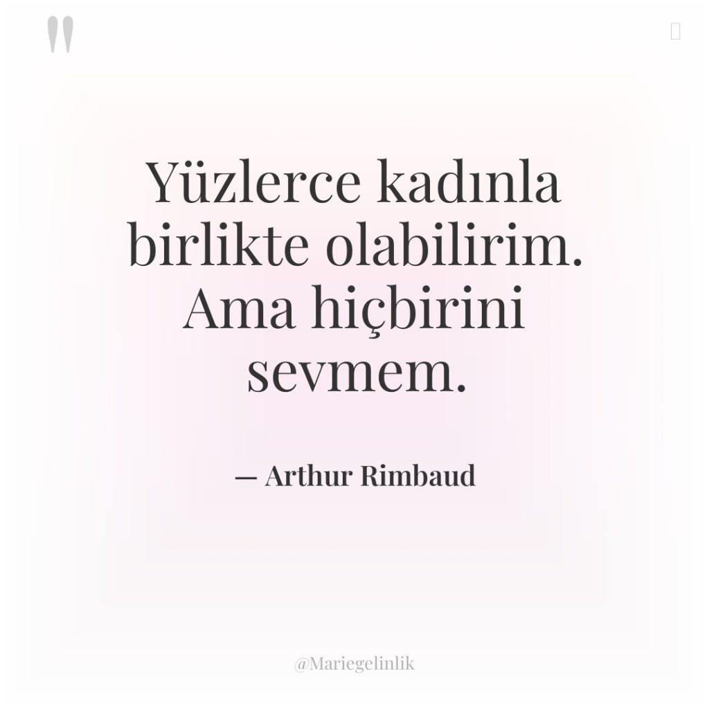 Yüzlerce kadınla birlikte olabilirim. Ama hiçbirini sevmem.
