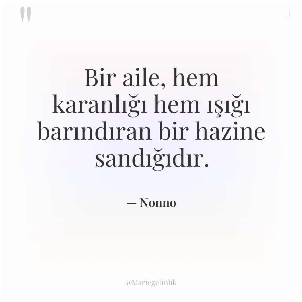 Bir aile, hem karanlığı hem ışığı barındıran bir hazine sandığıdır.
