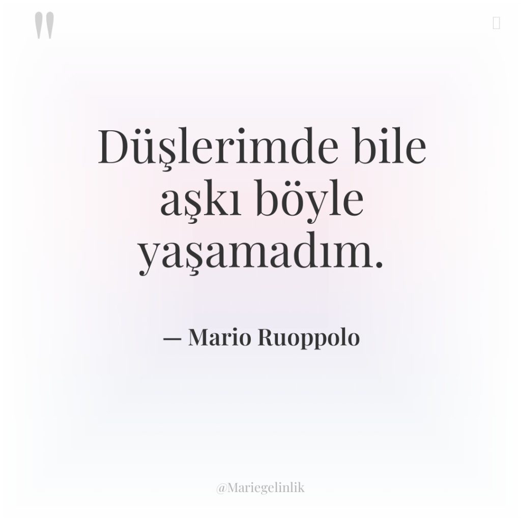 Düşlerimde bile aşkı böyle yaşamadım.