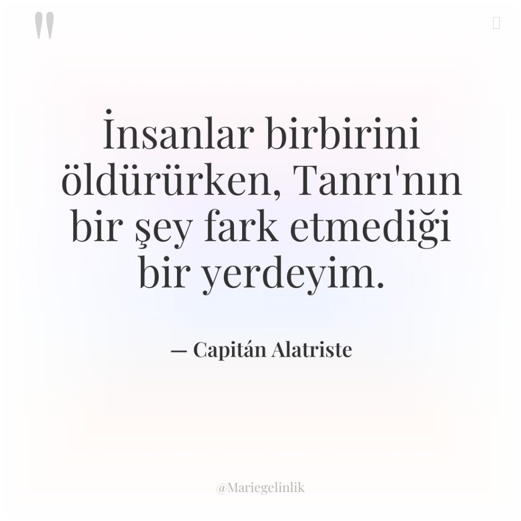İnsanlar birbirini öldürürken, Tanrı’nın bir şey fark etmediği bir yerdeyim.