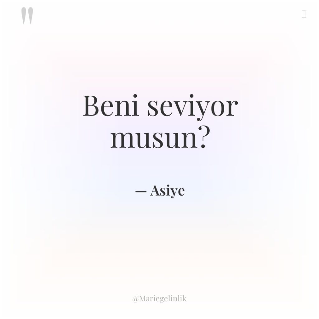 Beni seviyor musun?