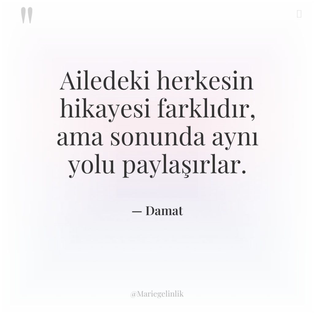 Ailedeki herkesin hikayesi farklıdır, ama sonunda aynı yolu paylaşırlar.