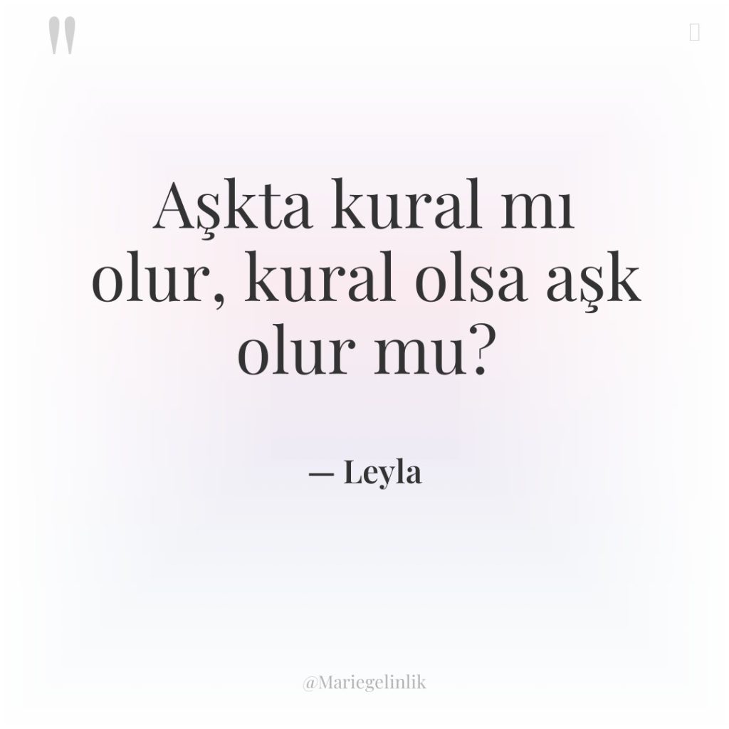 Aşkta kural mı olur, kural olsa aşk olur mu?