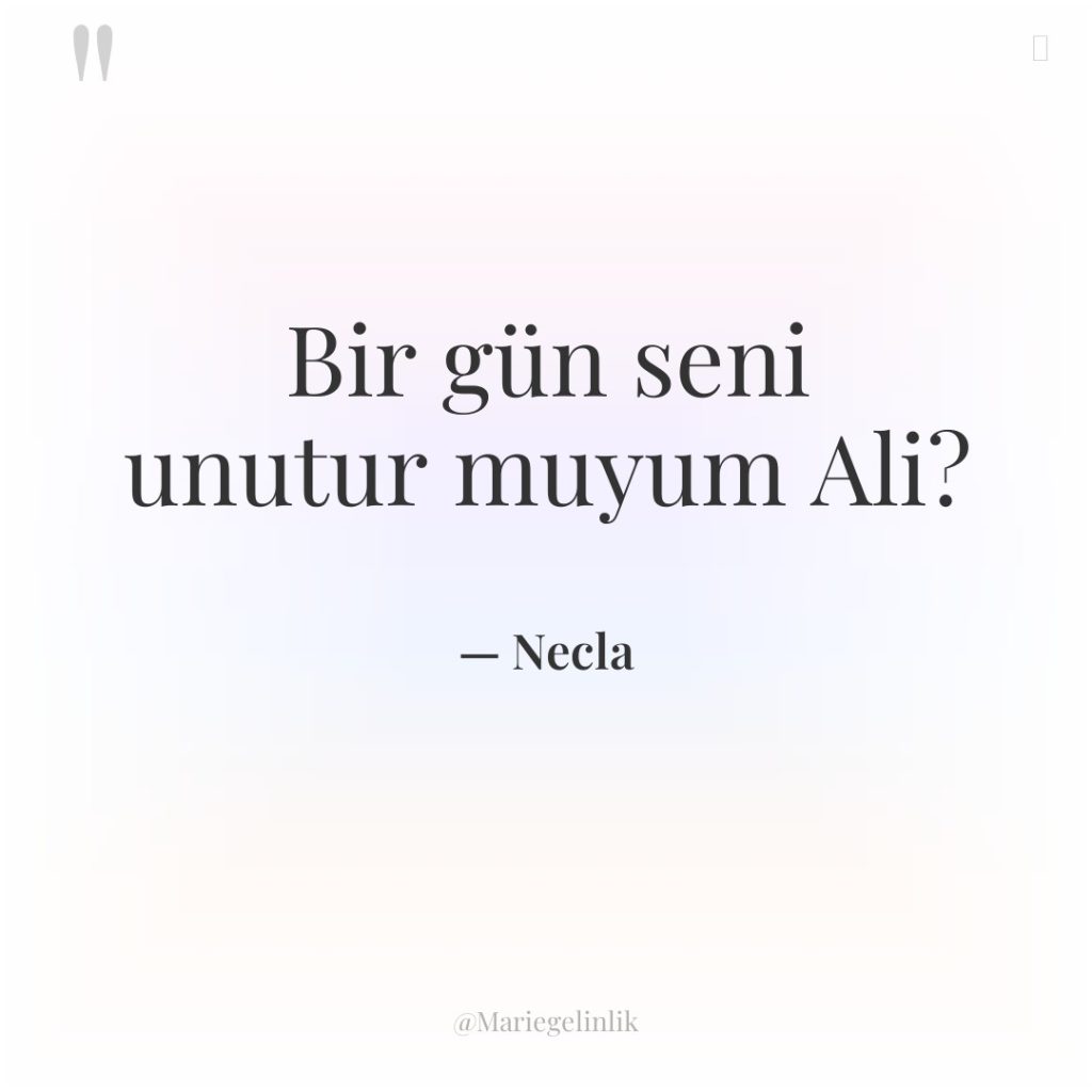 Bir gün seni unutur muyum Ali?