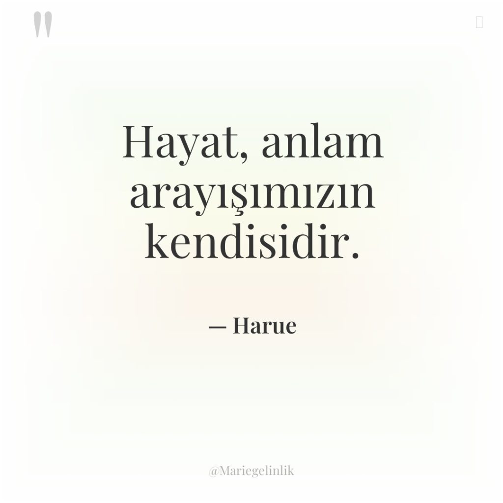 Hayat, anlam arayışımızın kendisidir.