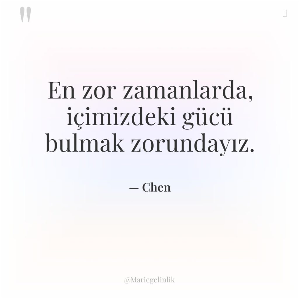 En zor zamanlarda, içimizdeki gücü bulmak zorundayız.