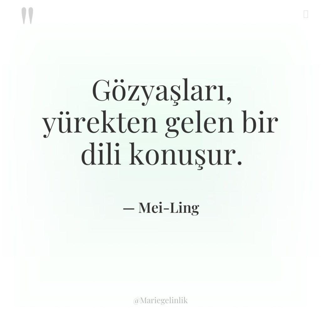 Gözyaşları, yürekten gelen bir dili konuşur.