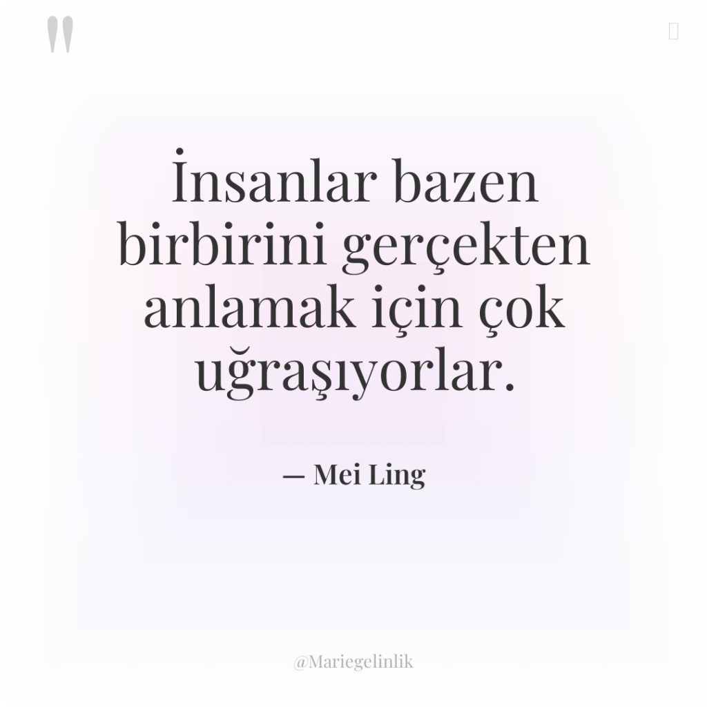 İnsanlar bazen birbirini gerçekten anlamak için çok uğraşıyorlar.