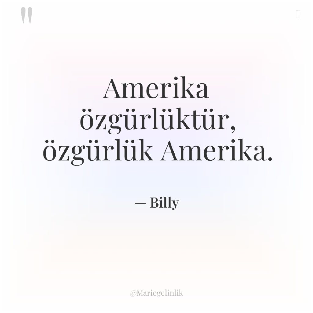 Amerika özgürlüktür, özgürlük Amerika.