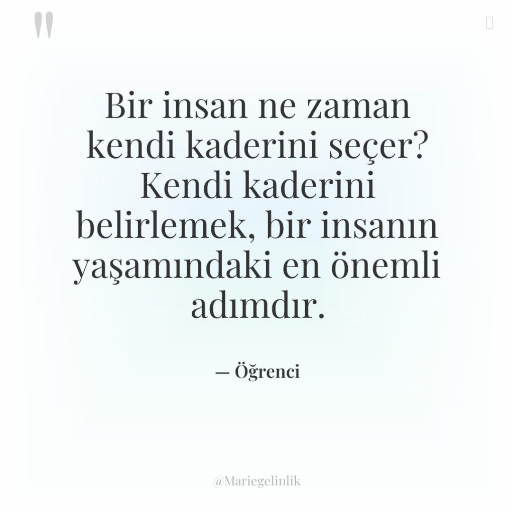 Bir insan ne zaman kendi kaderini seçer? Kendi kaderini belirlemek,…