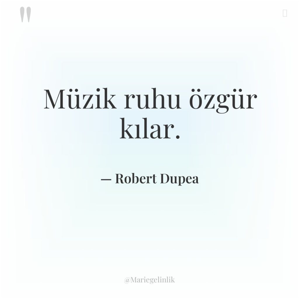 Müzik ruhu özgür kılar.