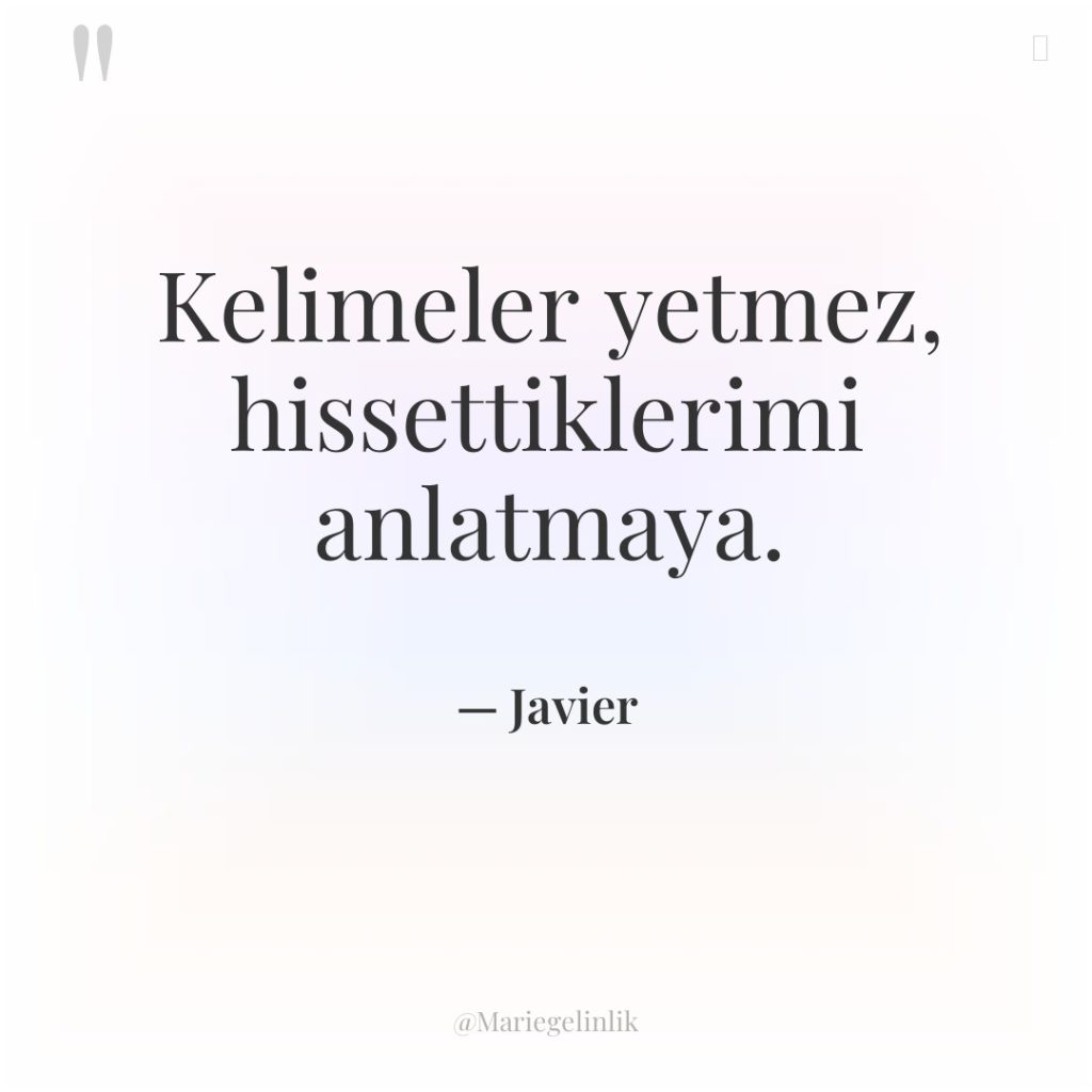 Kelimeler yetmez, hissettiklerimi anlatmaya.